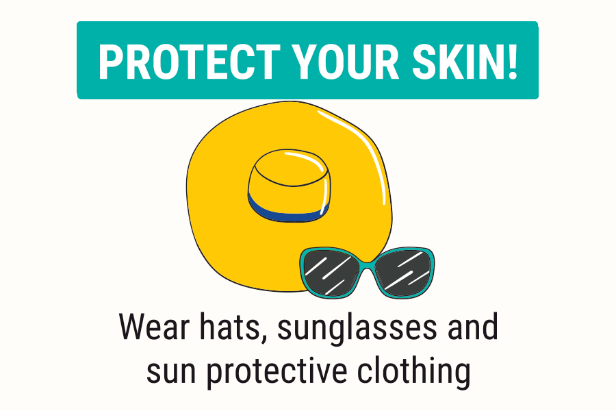 Protect Your Skin Wear Hats and Sunglasses - Summer Skin Care Infographic 