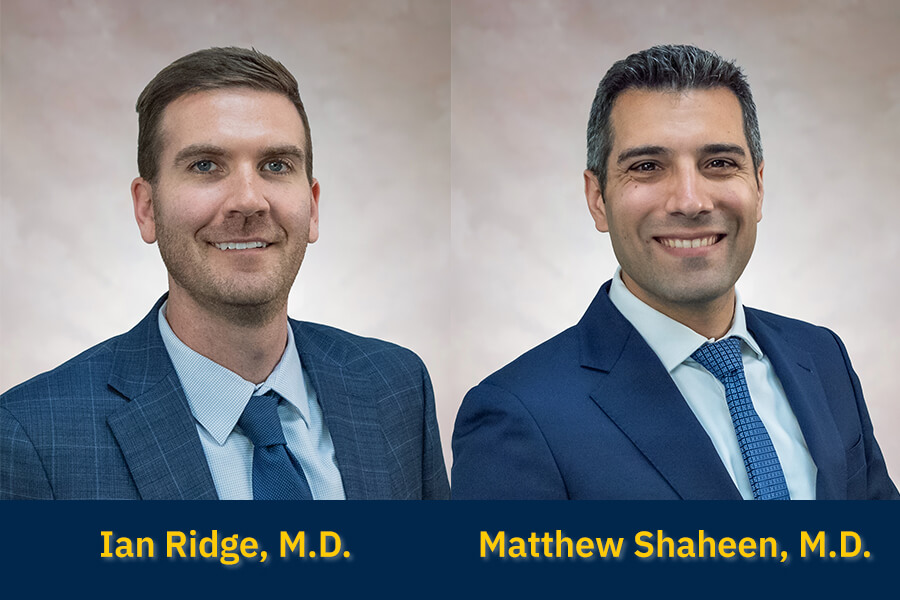 Hand Surgeons Ian Ridge, M.D., and Matthew Shaheen, M.D.