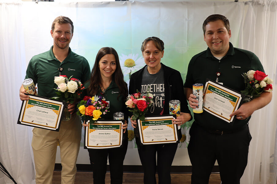 UM Health-Sparrow rehabilitation team members celebrate BEE Award